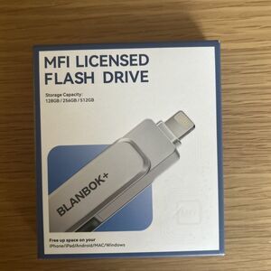 Blanbok+ MFi Licensed Flash Drive USB & Lightning 256GB With USB C Adapter